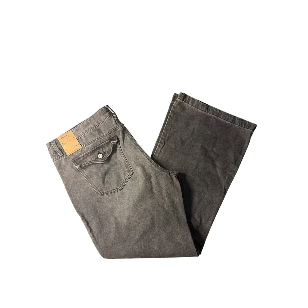 PacSun Jade Low Rise Boot Jeans Womens 32 S Gray Washed Black Denim Bootcut NWT